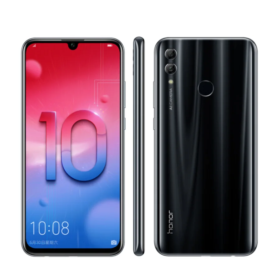 Мобильный телефон Honor 10 lite, 6,21 дюймов, 6G ram, 128 ГБ rom, Kirin 710, четыре ядра, камера 24 МП, 3400 мАч, Android 9, 4G, мобильный телефон - Цвет: 6G 128G Black