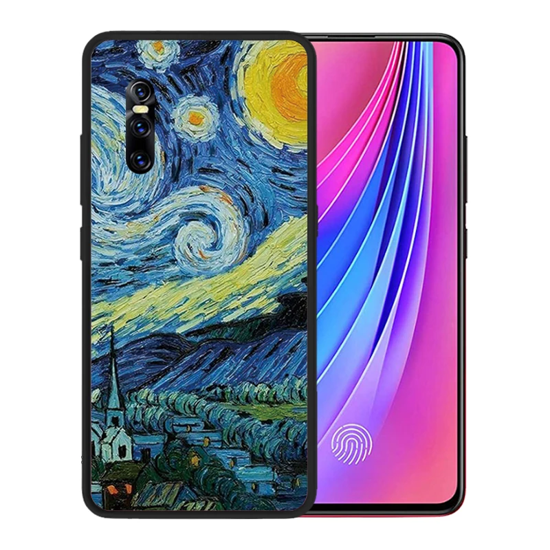 Black Silicone Case for Vivo V15 Pro Starry Sky Phone Cases Cover Coque Fundas