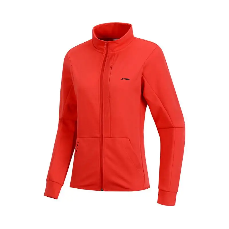 Li-Ning женские тренировочные свитера на молнии, обычная посадка 63% полиэстер 37% хлопок, удобная куртка, подкладка, спортивные свитера AWDP146 CJFM19 - Цвет: AWDP146-5H