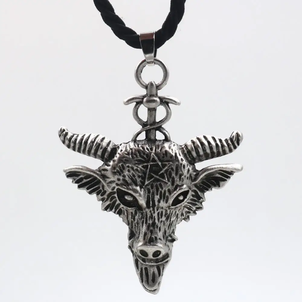 Sabbatic коза амулет ожерелье Baphomet с подвеской головой ОЗУ женское готической