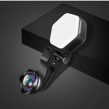 

Folding Mobile Phone Fill Light Lens Without Distortion Wide Angle + Macro Atmosphere Multicolor Led Beauty Light Gift