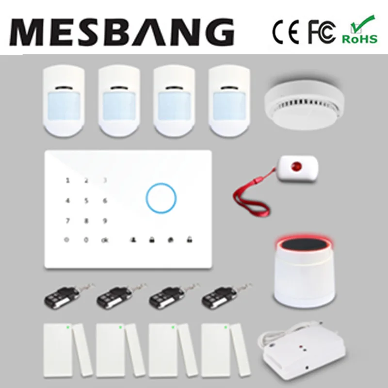 

Home gsm security burglar alarm system with English, Russian, Spanish, German, French with app control free shipping by DHL