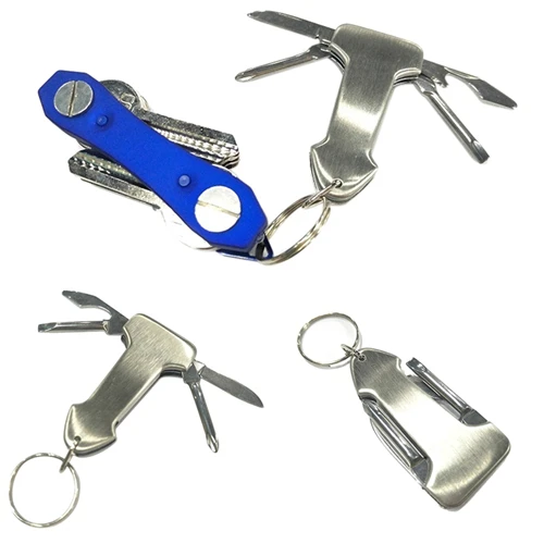 

ZLinKJ 1PC High Quality Outdoor 4 in 1 EDC Multi Pocket Useful Stainless Steel Utili Key Tool Folding Knife