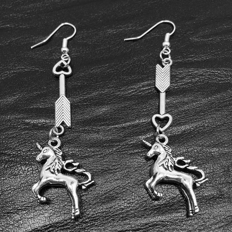 Cupid Arrow Love Unicorn Charm Pendant Earrings Valentine's Day Gift Simple Style New Fashion Jewelry Woman | Украшения и