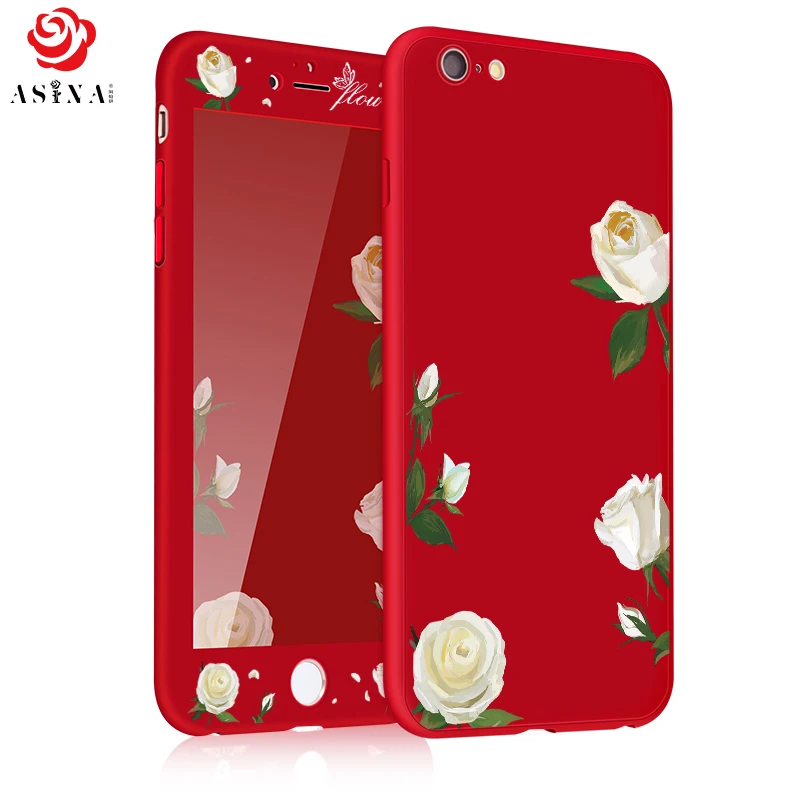 

ASINA 360 Degree Full Protection Case For iPhone 6 6S Ultra Thin Flower Pattern Case For iPhone 6 6S Plus Silicone Coque