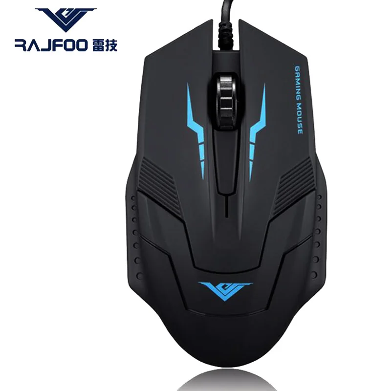 True RAJFOO I5 Wired USB Nonluminous and Luminous Mouse for Business Entertainment font b Gaming b