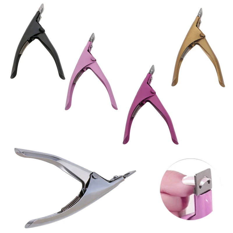 

Stainless Steel Manicure Cutter Clipper Acrylic UV French False Fake Nail Tip Trimmer Scissor Tool Professional Hot New Black