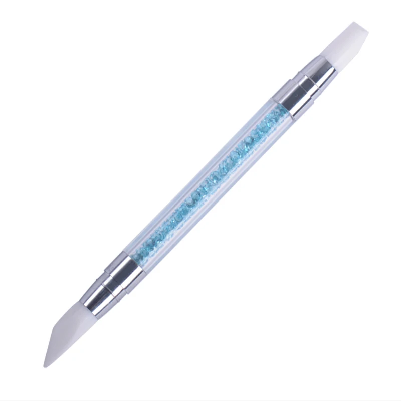 Fengshangmei 3 шт. Кисть для ногтей прозрачный арт для ногтей дизайн ручка резиновая головка Стразы дизайн ногтей инструменты