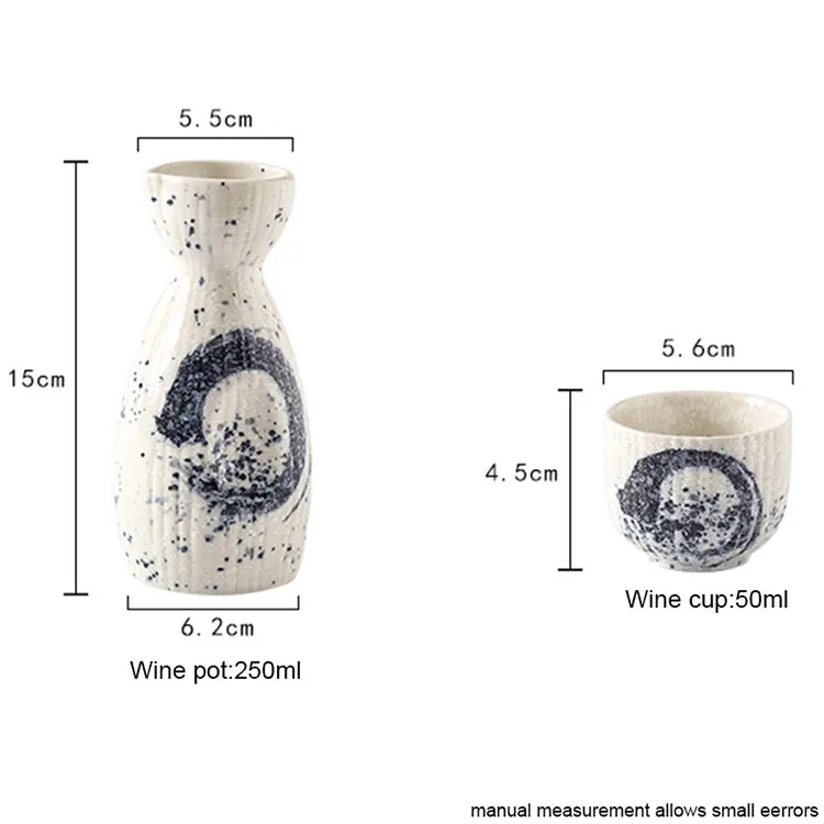 5 шт. японский стиль расписанный вручную керамический винный набор креативные фляги чашки для Саке портативный колбы лабораторные бутылки
