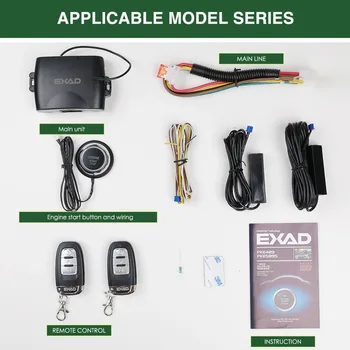 

PKE smart button engine start car alarm system and Engine hidden lock ,Unlock within 2m and lock beyond 3m MP913P1