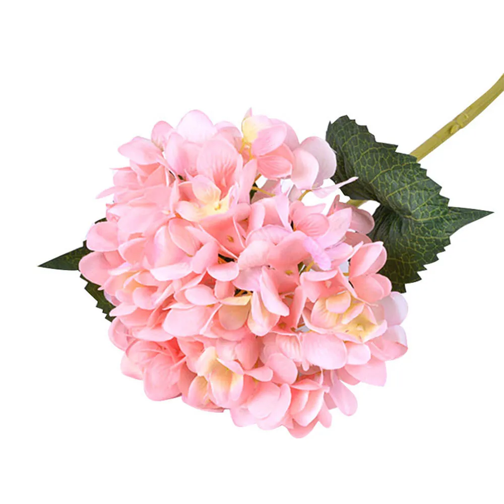 Искусственный помпон, шелковые цветы гортензии для украшения дома, искусственные вечерние, свадебные цветы, букет, цветы гортензии, Декор - Цвет: pink