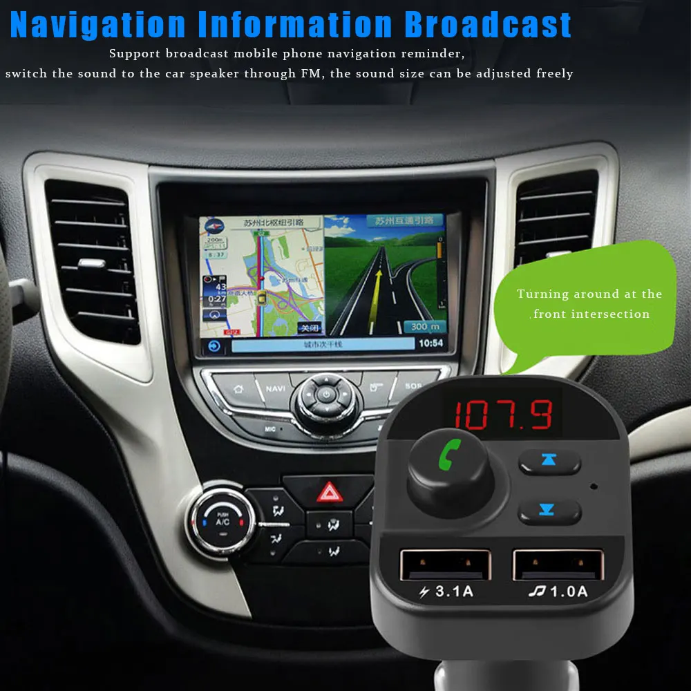 VR robot Bluetooth Car MP3 Player Wireless FM Transmitter TF/U Disk Car Audio Receiver Adapter with 5V 3.1A Fast USB Charger
