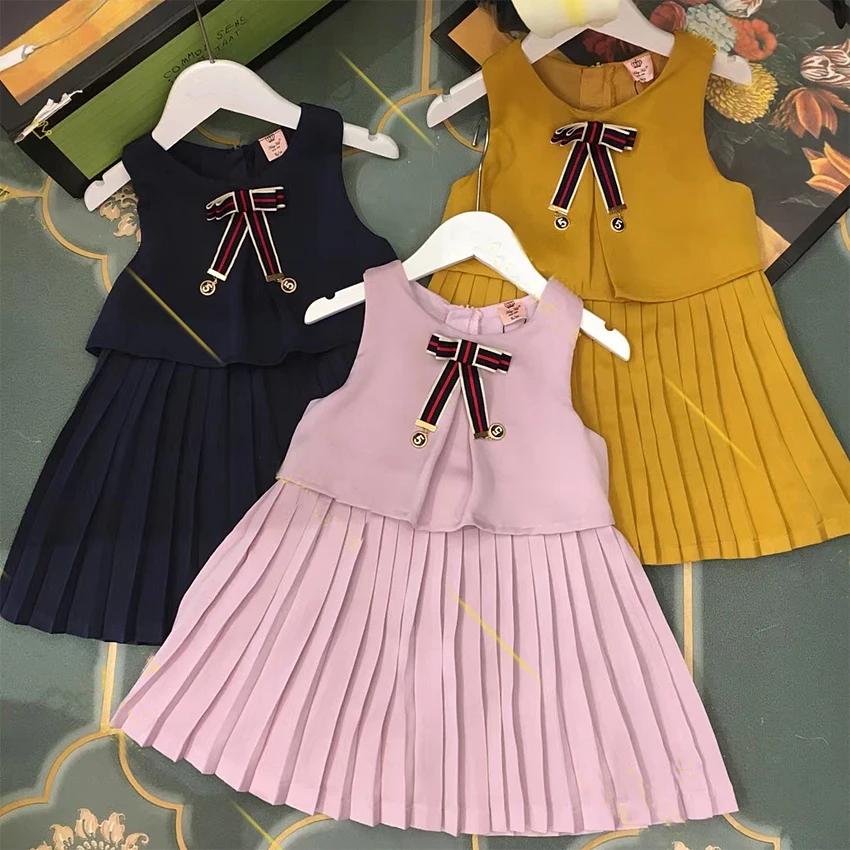 

6354 With Brooch Ruched Brand Princess Baby Girl Christmas Dress Winter Fall Kid Dress For Girl Wholesale Baby Girl Clothes