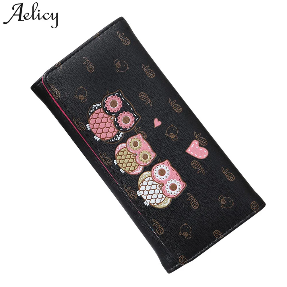 Aelicy высокое качество с принтом мультяшной совы кошелек для монет длинная вышивка