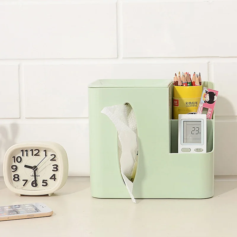 

Plastic Tissue Box Home Tissue Container Towel Napkin Tissue Holder Case for Office Home Decoration Remote Control Pen Storage