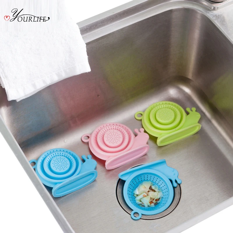 

OYOURLIFE 1pc Cartoon Snail Shape Sink Drain Filter Bathroom Hair Catcher Stopper Shower Drain Filter Trap Sink Strainer