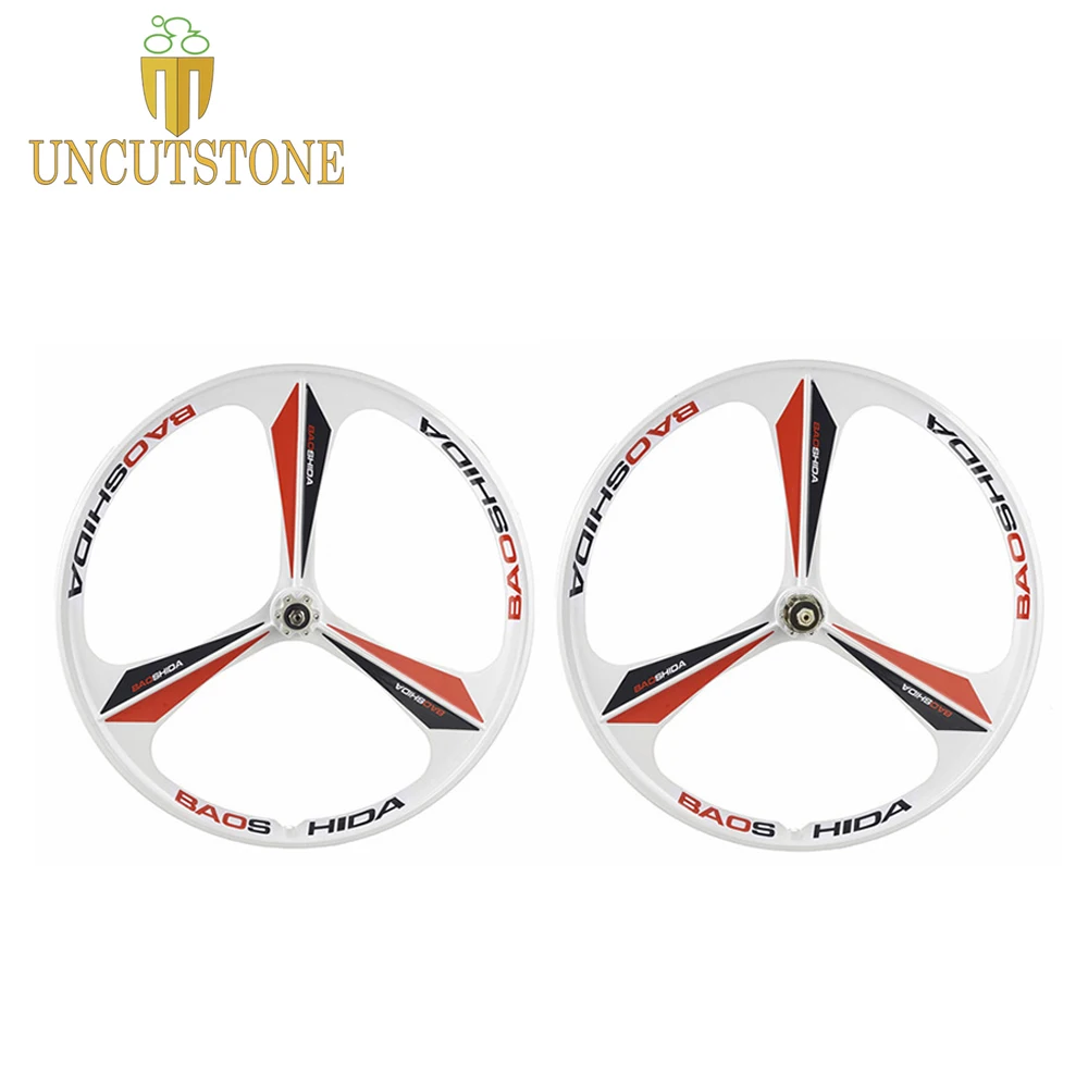 Mountain bike magnesium alloy wheel 26 inches 3 spokes Cassette Bicycle Wheel MTB bike Disc Brake rims