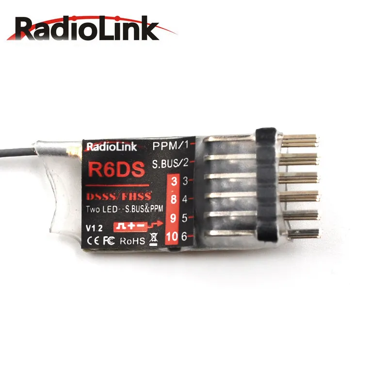 

Radiolink R6DS 2.4G 6CH PPM PWM SBUS Output Receiver Compatible AT9 AT9S AT10 AT10II Transmitter