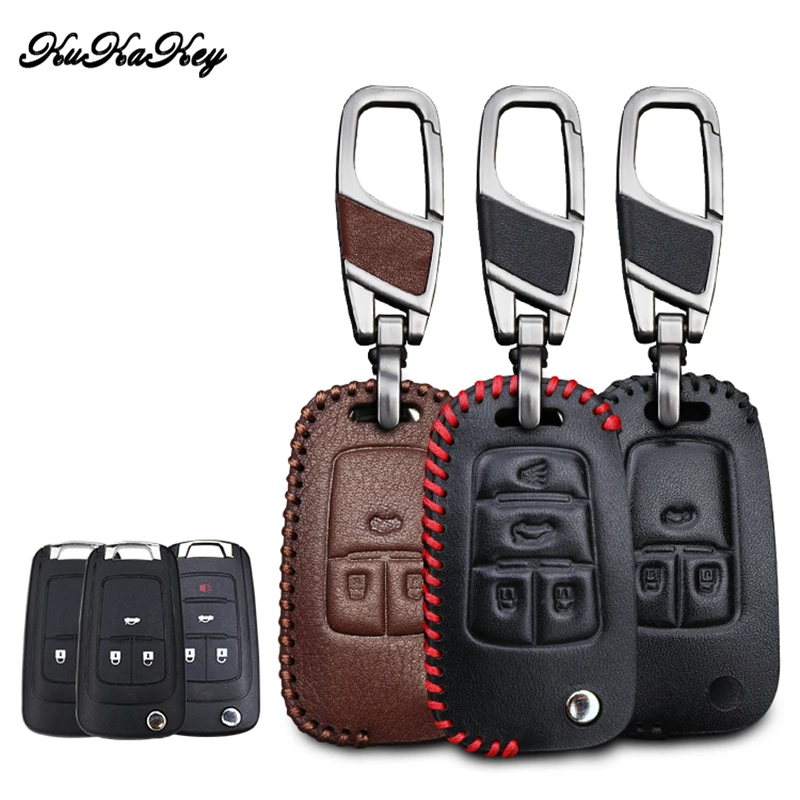 

KUKAKEY Leather Car Key Case Cover For Chevrolet CRUZE CAPTIVA CHEVY XL EPICA Camaro AVEO CAVALIER Sail Remote Car Accessories