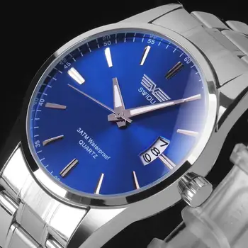 

Mens Watch Stainless Steel Band Date Analog Quartz Sport Wrist Watch Leather Bracelets Unique Designer Quatz Wristwatches