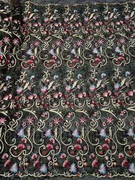 

best quality Cyndi-10.2343 embroidered African Tulle Lace Fabric African French Lace Fabric with embroidery