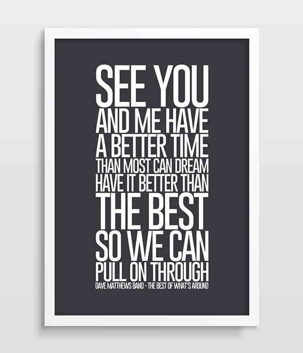 Us 9 6 50 Off Song Lyrics Dave Matthews Band Music Poster Kitchen Poster Living Room Art Print Picture Poster Art The Best Of What S Around In