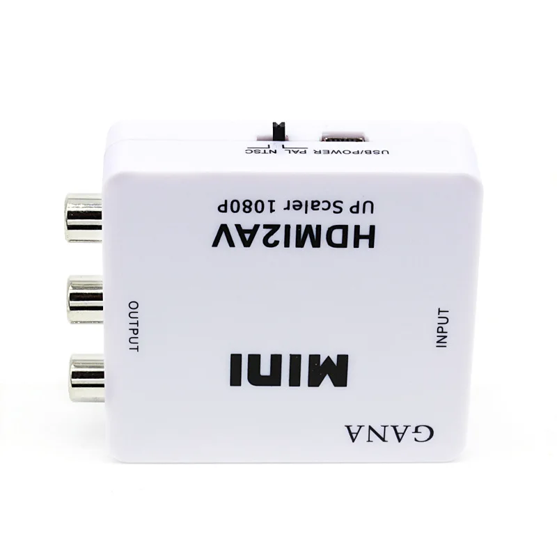 Amkle HDMI К AV адаптер HDMI RCA конвертер CVBS 1080P видео HDMI2AV адаптер Поддержка NTSC PAL переключатель - Цвет: white