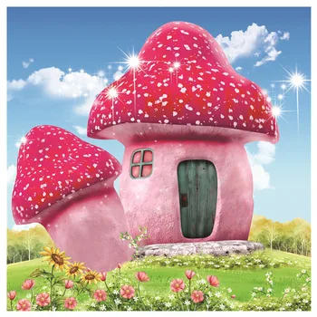 

5D DIY Diamond Mosaic DIY Diamond painting cross stitch Painting Crafts Diamond Embroidery Decoration Gifts Red mushroom house