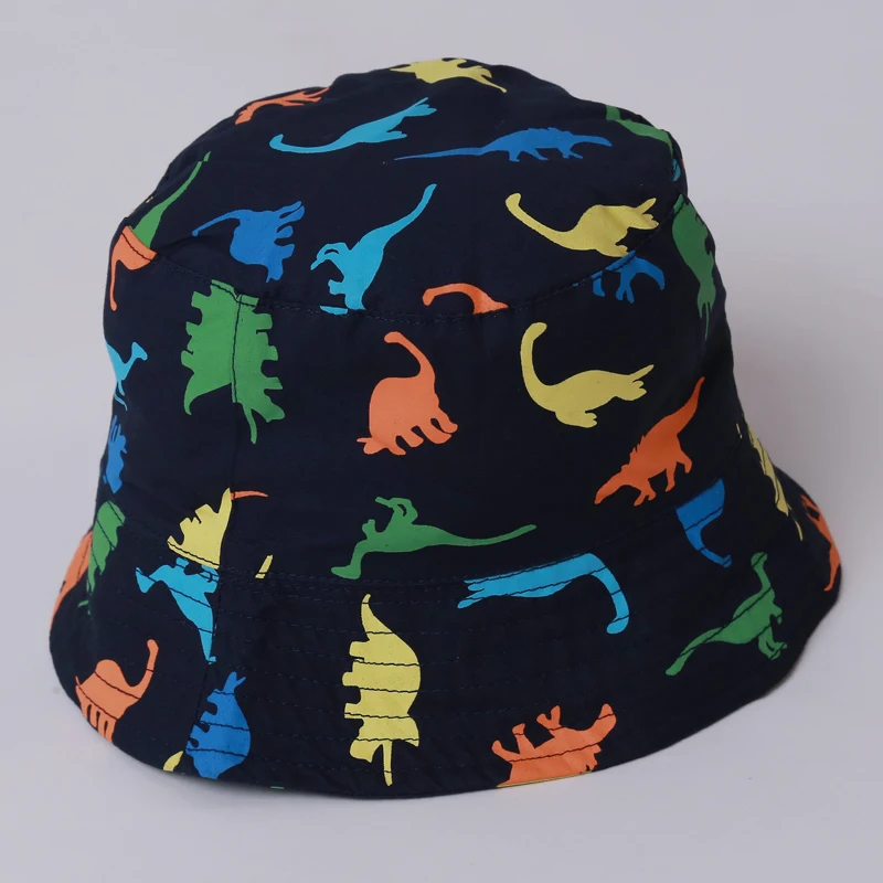 

1-4 Year New Children Baby Hat Boy Sun Hats Spring Summer Caps Cotton Bucket Hat Baby Kids Boy Dinosaurs Decoration Caps