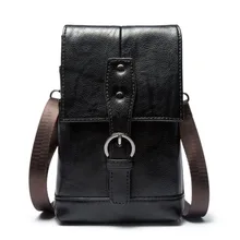 Новинка, высококачественный чехол из искусственной кожи для мобильного телефона, маленькая сумка через плечо, пояс через плечо, сумка для мужчин, поясная сумка