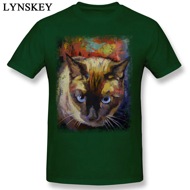 Design Summer/Fall SEAL POINT SIAMESE Tops Tees Discount Round Neck Short Sleeve 100% Cotton Student T Shirts Printed On Tee-Shirts dark green