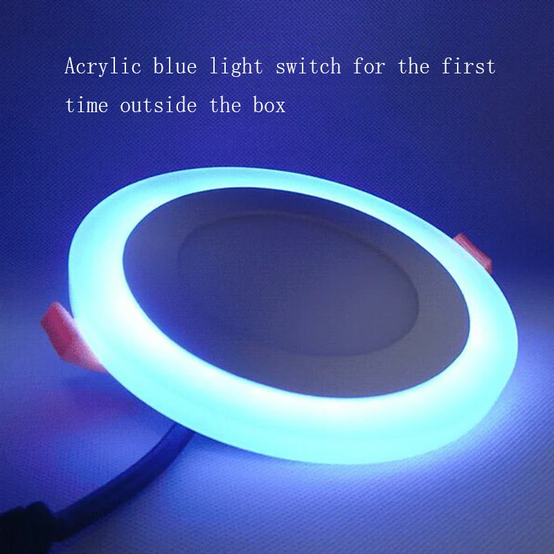 EICEO) белый+ синий Встраиваемый светодиодный панельный светильник Потолочные лампы режущий Круглый 6 Вт 9 Вт 16 Вт 24 Вт плоская лампа-панель с Драйвером