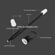 Черные одноразовые, для микрообработки 0,15 мм 18U постоянный макияж машина бровей татуировки ручка рюкзак с изображением знака медицины чашки чернил с лотом No/expirty