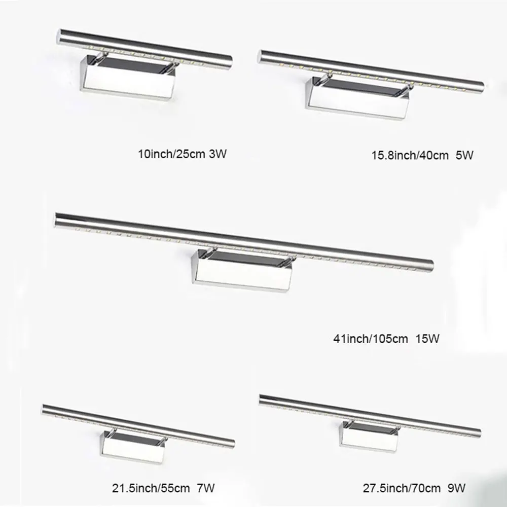in acciaio inox moderno led anteriore luce specchio del bagno trucco lampade da parete led vanity