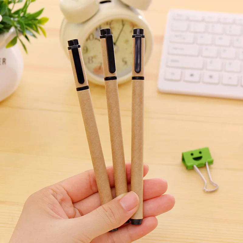 

Originality Stationery Kraft Shell Neutral Pen Korean Black Signature Pen 0.5mm Student Articles Stationery