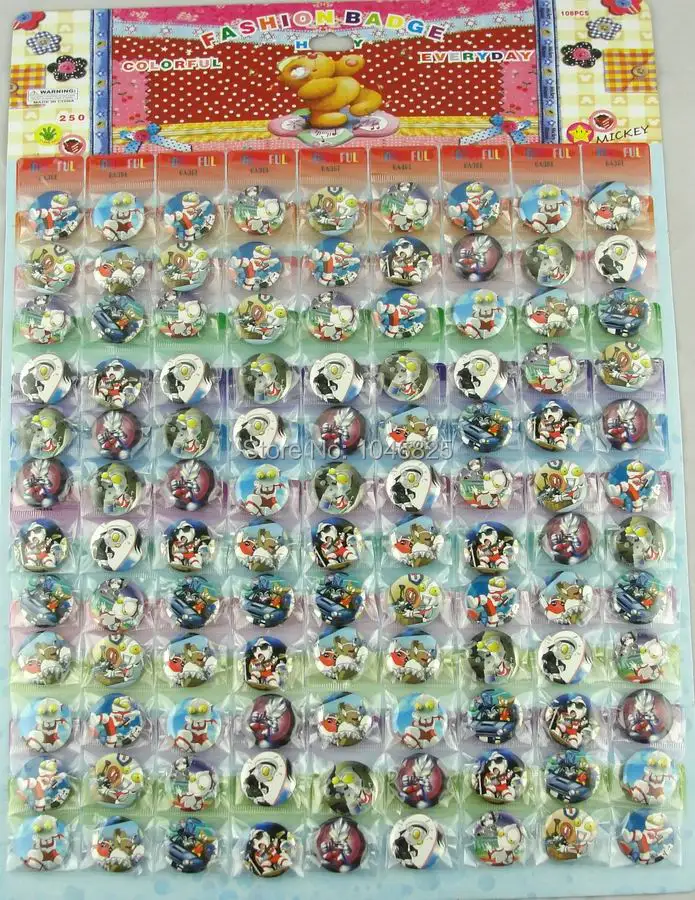 Lots 108 Pcs Ultraman Kids Cartoon Button Pin Badge 2.5CM Wholesale and Free shipping | Дом и сад