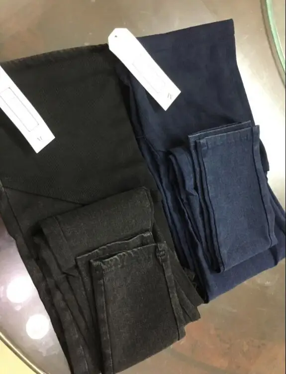 Maternity Waistband Elastic Pants Pregnant Women Clothes Fashion Black Navy Blue Denim Leggings M L XL XXL XXXLJeans Trousers