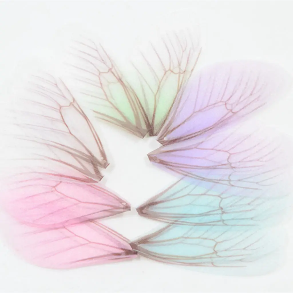 50pcs Cloth Fashion Dragonfly Wing Charms for Women Earrings Pendant Jewelry