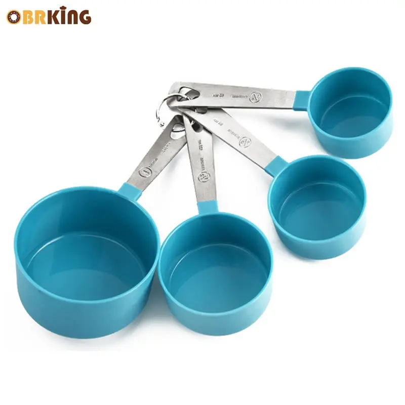 

OBRKING 4Pcs/Set Stainless Steel Handle Measuring Cups Baking Sugar Coffee Scoops Milk Powder Spoon Kitchen Food Measuring Spoon