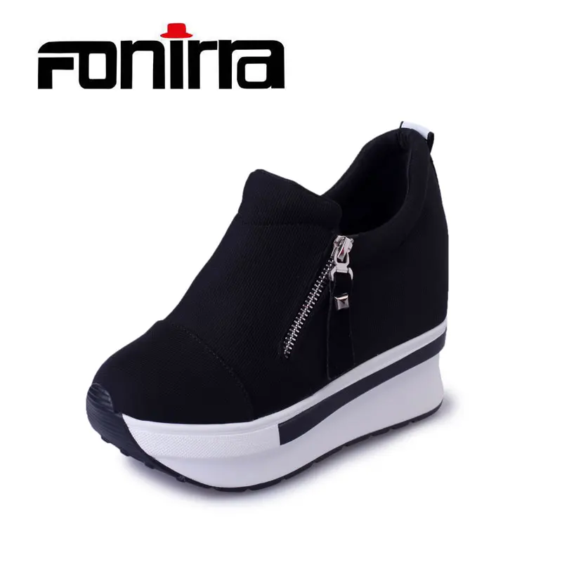

Women Casual Increasing Shoes Spring Fashion Platform Shoes With Zip Casual Sweet Sneakers Shallow Women Shake Shoes FONIRRA 171