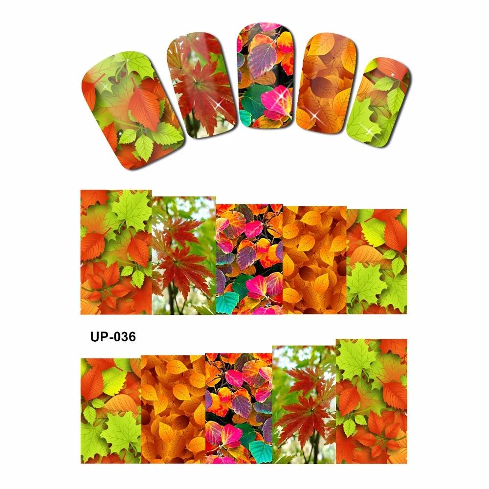 

NAIL ART BEAUTY TATTOO WATER TRANSFER DECAL SLIDER RED YELLOW LEAVE LEAF MAPLE TREE FRUIT CHERRY UP031-036