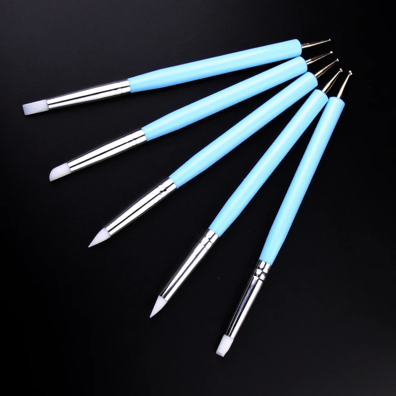 

5Pcs/Set *2 Way Pottery Clay Ball Styluses Tools Polymer Clay Sculpture Tool Nail Art Tools Silicone Color Shaper Dotting Tool