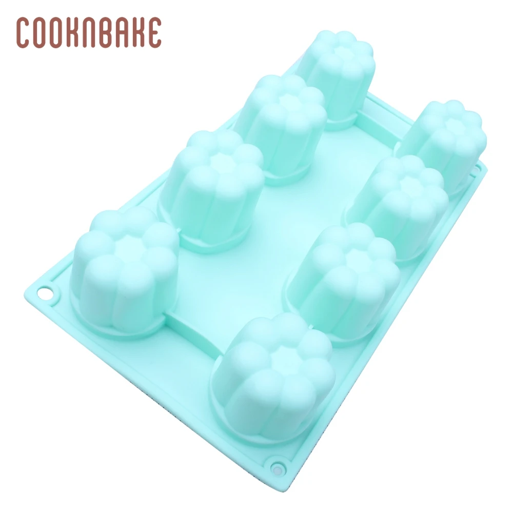 COOKNBAKE силиконовые формы для выпечки цветок украшения торта Пудинг Кондитерские форма для изготовления мыла вручную формы для льда инструмент для хлеба 8 отверстий