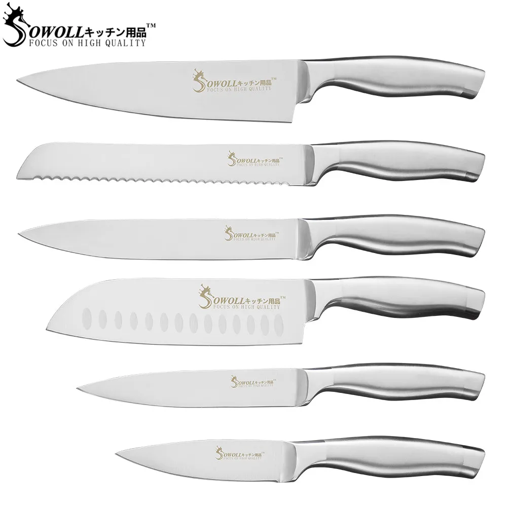 SOWOLL New Design Kitchen Knives Stainless Steel Blade & Handle Kitchen