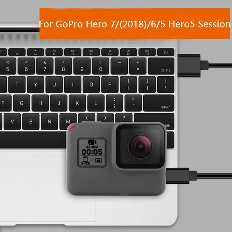 Для экшн-Камеры Gopro Hero 8/7/6/5 Быстрая Беспроводная зарядка USB Hero5 сессии кабель USB type-c для синхронизации данных USB кабель для передачи данных, экшн-камеры Go Pro пульт дистанционного управления для спортивной Камера аксессуары
