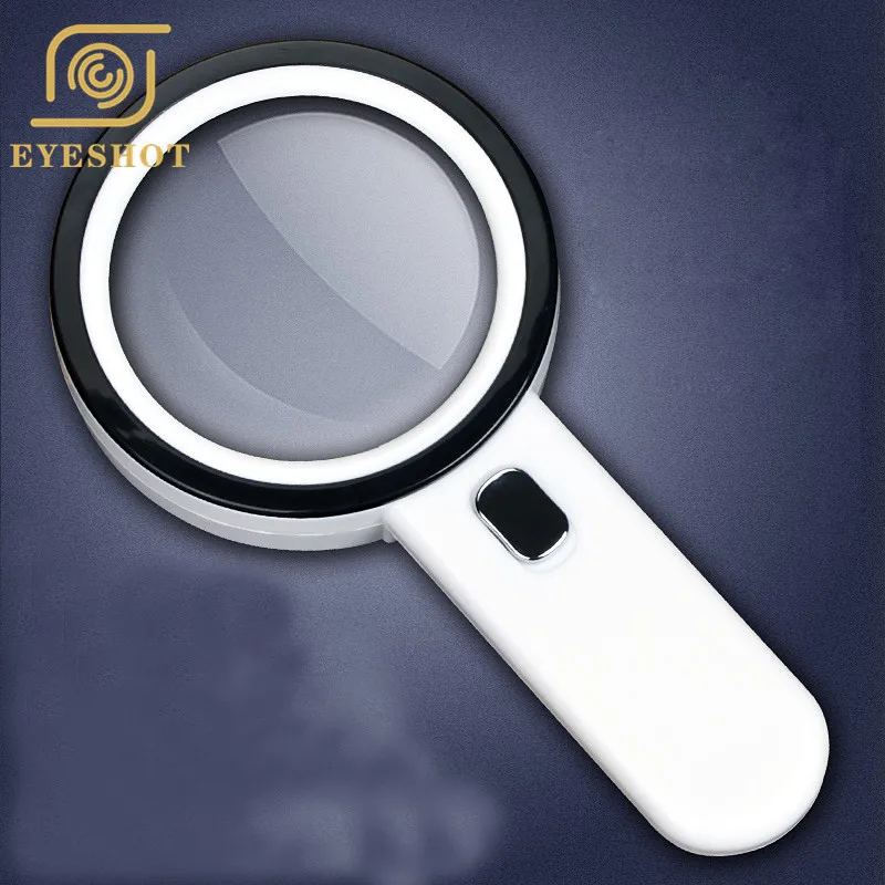 Buy 10X Handheld Strong Magnifying Glass with 12 LED and UV Light + 10X Folding