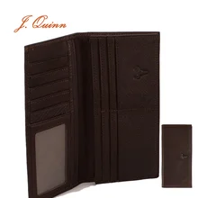J. Quinn мужские кошельки из натуральной кожи длинные тонкие кредитные карты на молнии мягкий черный мужской бумажник кожаный роскошный бренд монета карман на молнии