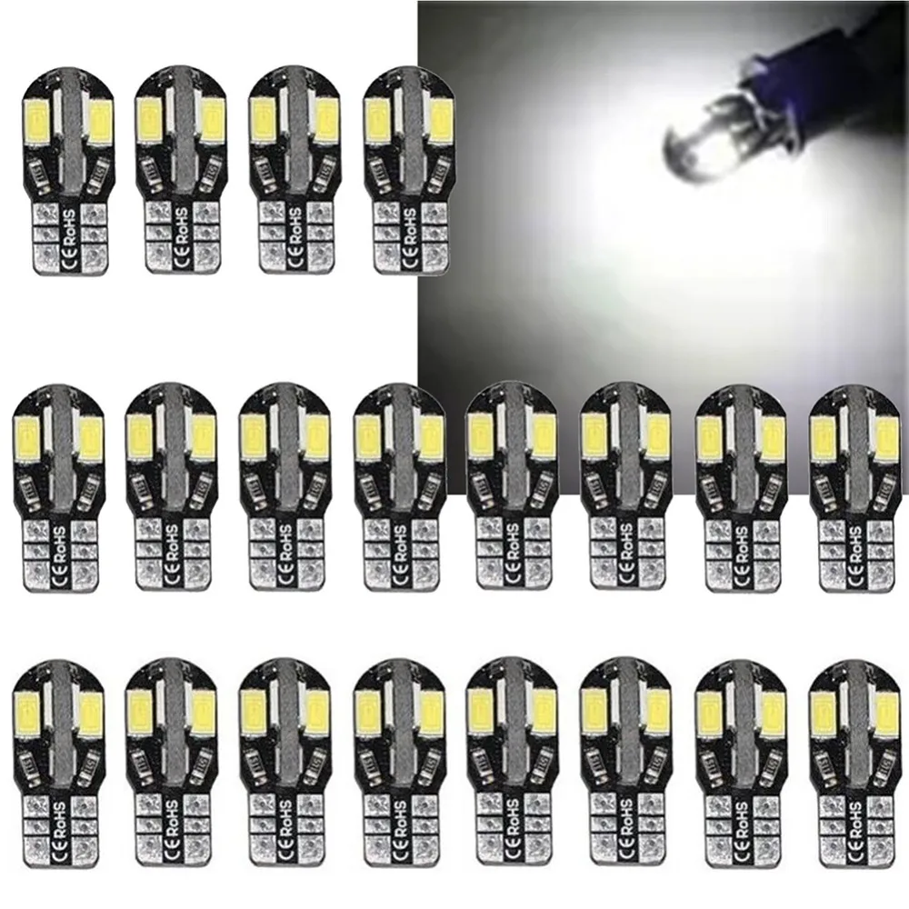 

20Pcs/set Canbus T10 194 168 W5W 5730 8 LED SMD White Car Side Wedge Light Lamp Bulb
