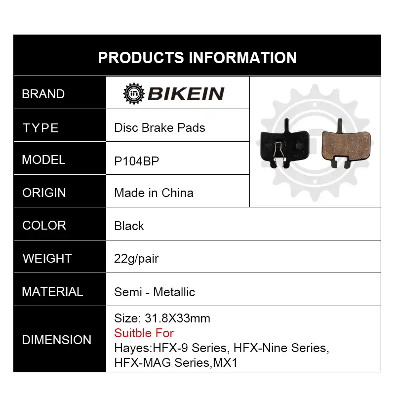 MTB Mountain Bike Disc Brake Pads For Hayes HFX-Nine Series Resin Skid Blocks