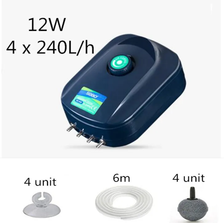 8 Вт 12 Вт большой емкости кислородный насос, аэратор для аквариума, аэратор для рыб, небольшой надувной насос, тихий генератор кислорода - Цвет: SB-988 A SET